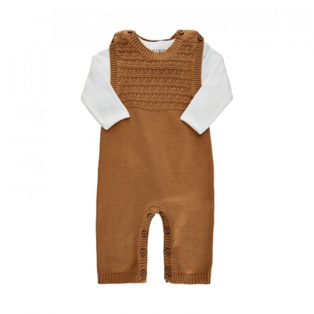 Fixoni Overall strikket sett med body Almond