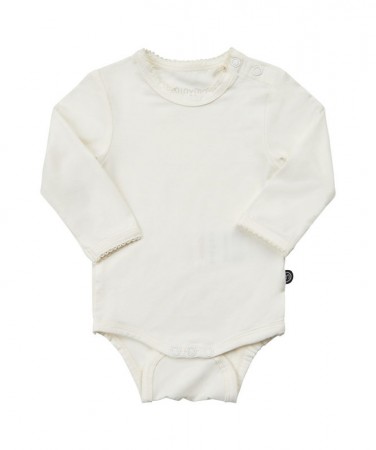 Minymo Body Baby Langermet Bambus White (Kun str 74 og 80)