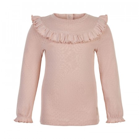 Minymo T-skjorte Barn Langermet Pointell Rose Smoke (Kun str 116, 122 og 140)