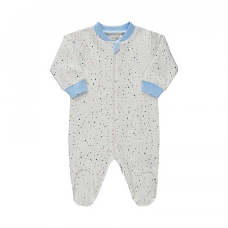 Fixoni Nattdrakt Baby Langermet Med glidelås og fot Lt. Blue
