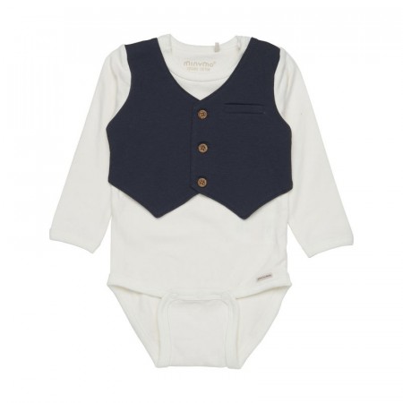 Minymo Body Baby Langermet Vest Collegiate Blue