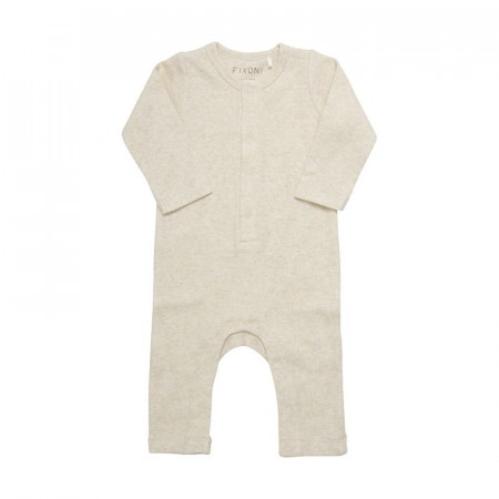 Fixoni Heldrakt Baby Langermet Rib Tan Melange (Kun str 74 og 80)