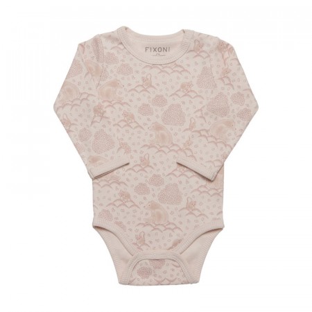 Fixoni Body Baby Langermet Dyreprint Mauve Morn