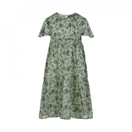 Creamie Kjole Barn Kortermet Blomster Dobby Sea Foam (Kun str 134)