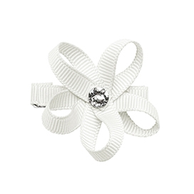 Prinsessefin Hårsløyfe Isabell med Swarovski krystall Off White 