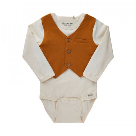 Minymo Body Baby Langermet Vest Birch (Kun str 56, 80 og 86)