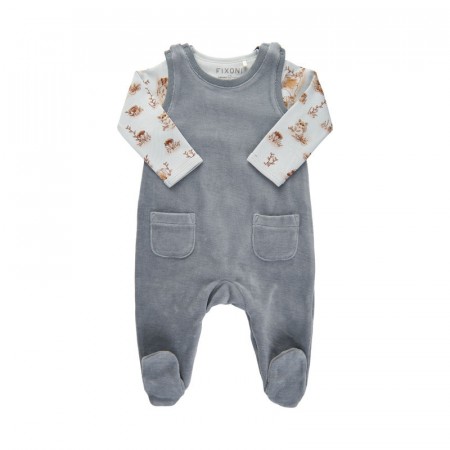 Fixoni Sparkebukse sett velour med body Tradewinds (Kun str 68)