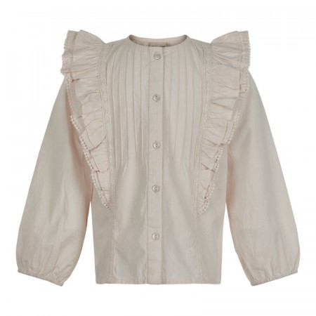 Minymo Bluse Barn Langermet Volanger Birch (Kun str 134 og 140)