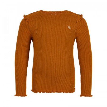 Minymo T-skjorte Barn Langermet Rib Pumkin Spice