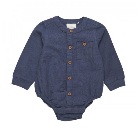 En Fant Body Baby Langermet Skjorte Vevd Grisalle (Kun str 62 og 92)