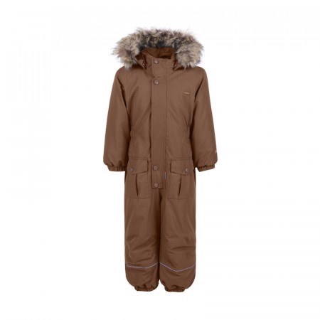 Minymo Vinterdress Barn Hette Fuskepels Stor Cocoa Brown (Kun str 104)