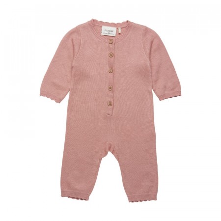 Fixoni Heldrakt Baby Strikket Bambus Peach Beige