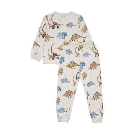 Minymo Pyjamas sett Barn Langermet Dinosaur Beige Melange (Kun str 92, 98 og 110)
