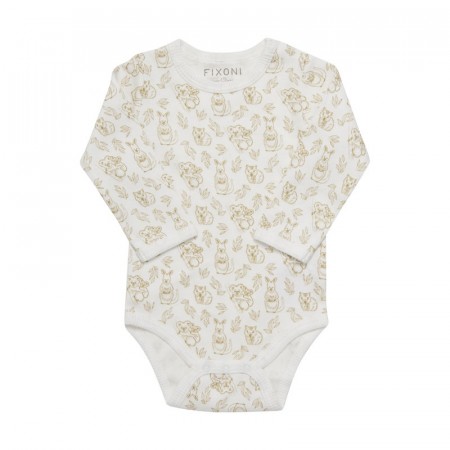 Fixoni Body Baby Langermet Dyreprint Snow White
