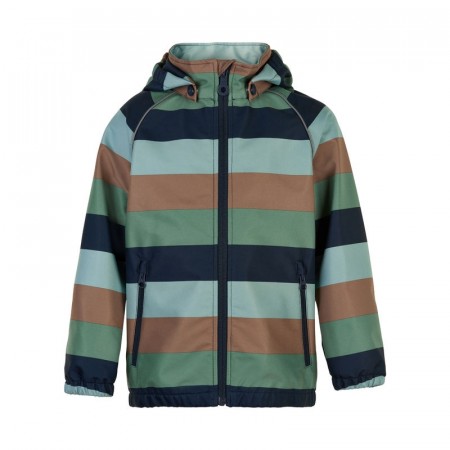 Minymo Softshelljakke Barn Striper Blue Nights (Kun str 116 og 134)