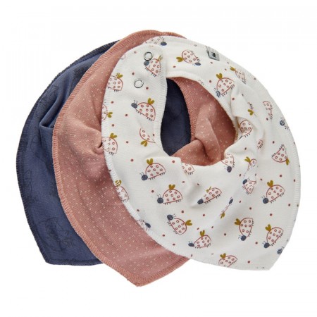 Pippi Smikke Baby Bandana 3 pack Mønster Blue Granite